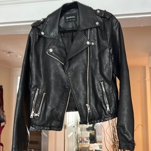 Leather moto jacket